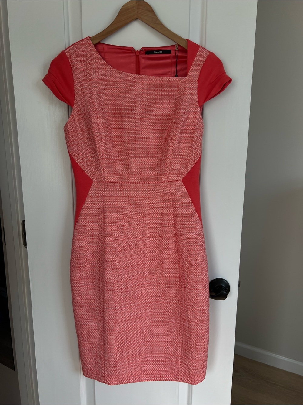 Tahari Coral Sheath Midi Dress